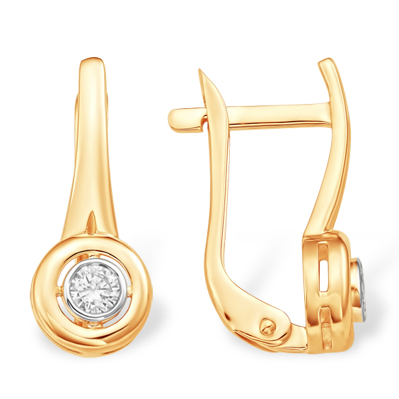Серьги, золото, фианит, С13221035